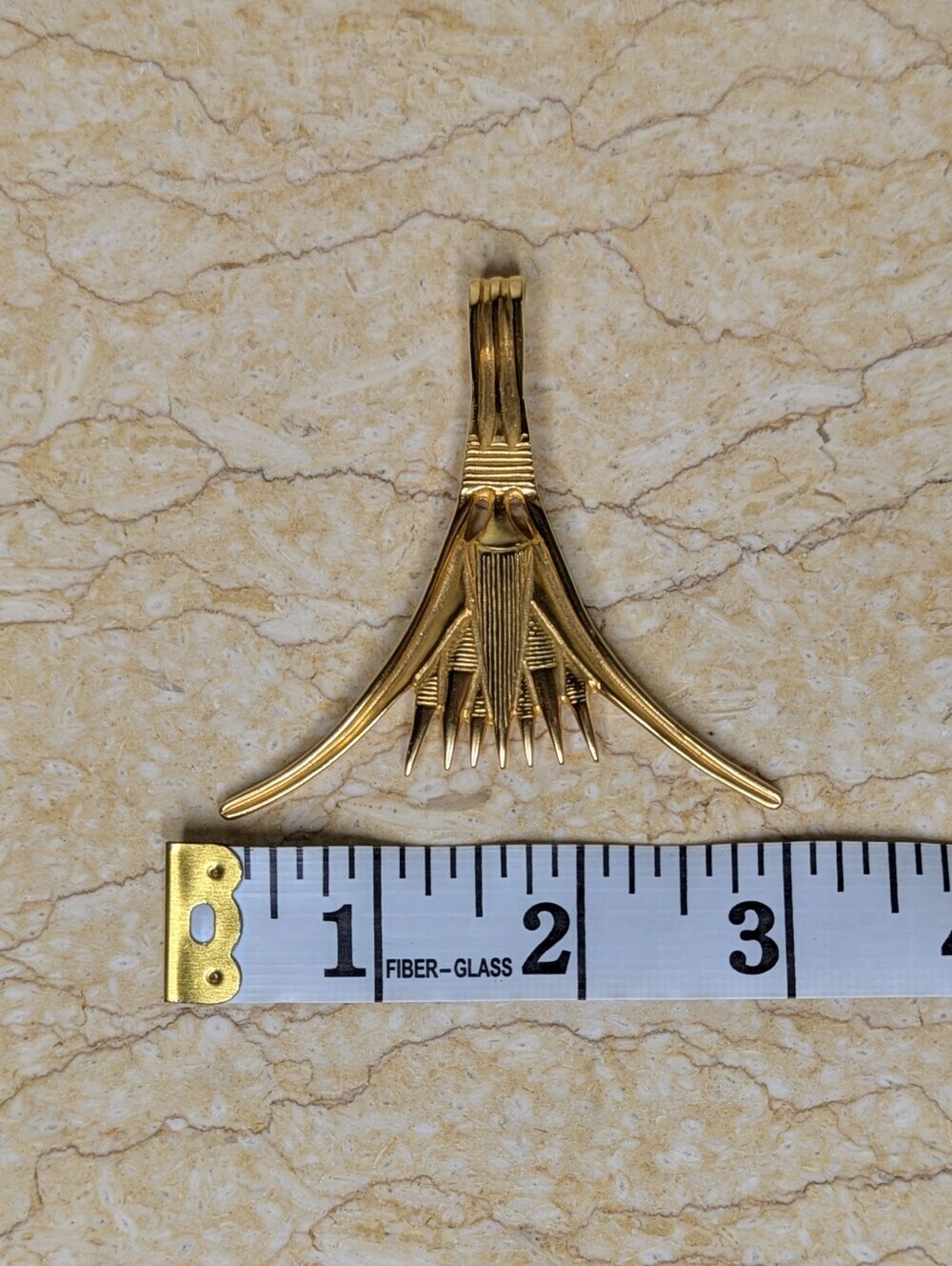 Vintage Metropolitan Museum Art Gold Tone Egyptian Lotus Blossom Pendant 1976 - Picture 7 of 9